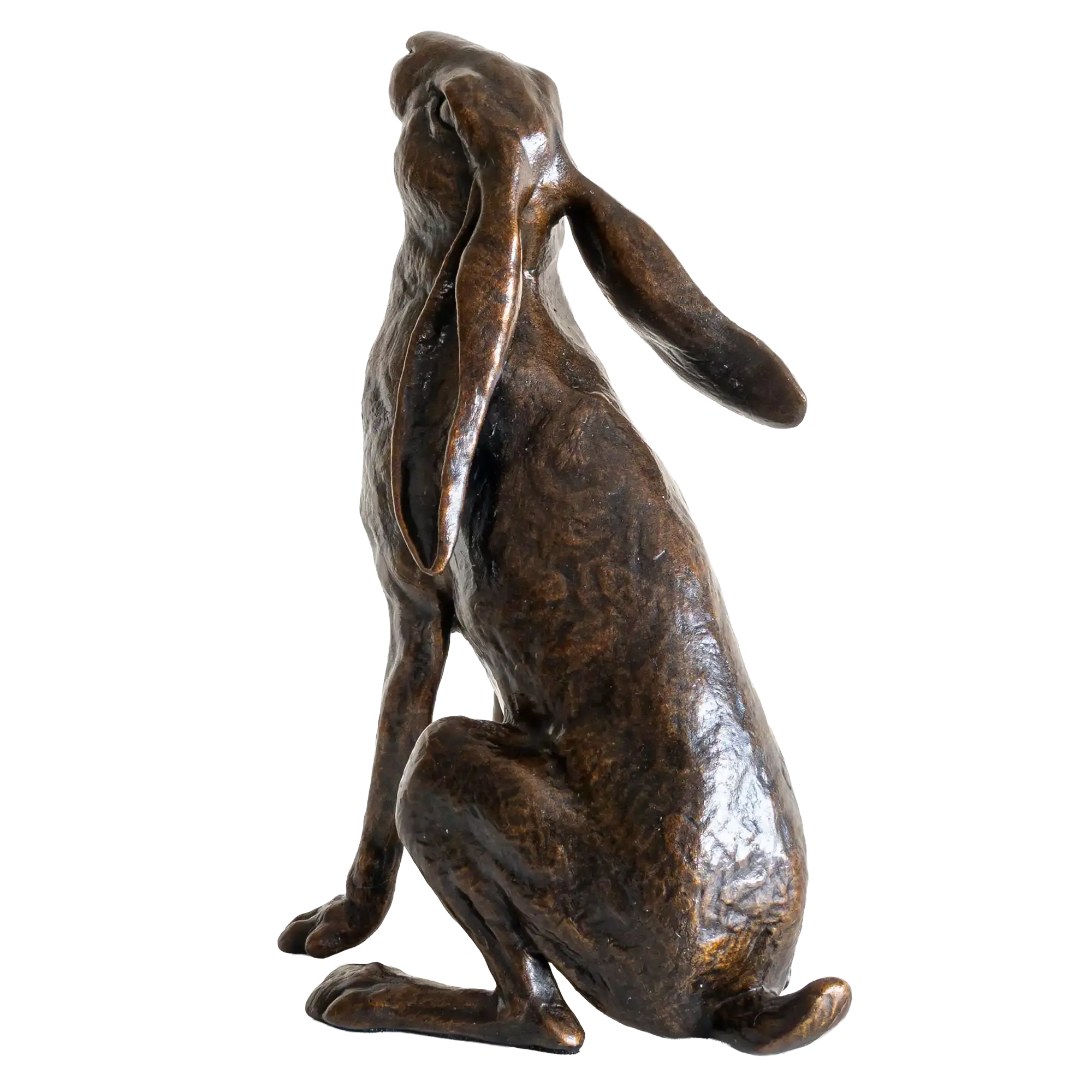 Richard Cooper Bronze Large Hare Moon Gazing Figurine