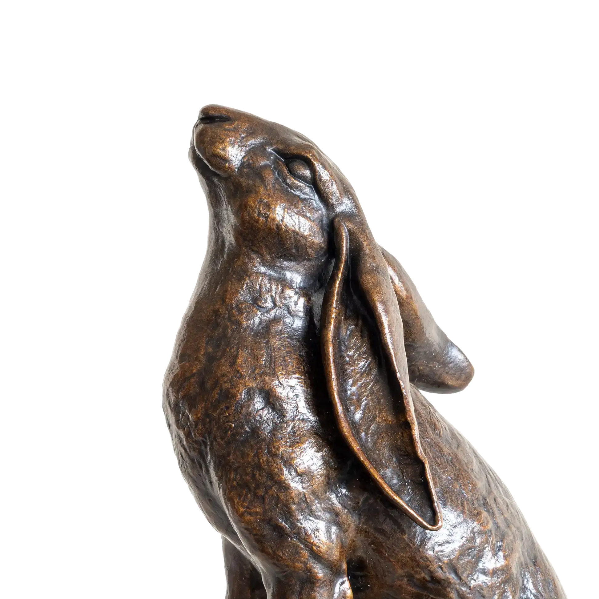 Richard Cooper Bronze Large Hare Moon Gazing Figurine