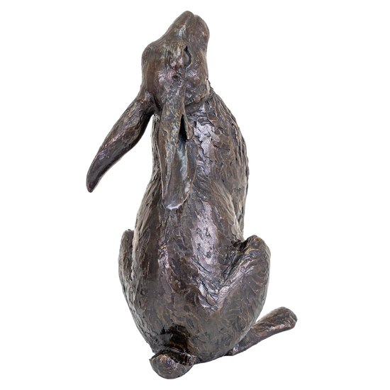 Richard Cooper Bronze Hares Collection Large Hare Moon Gazing Figurine