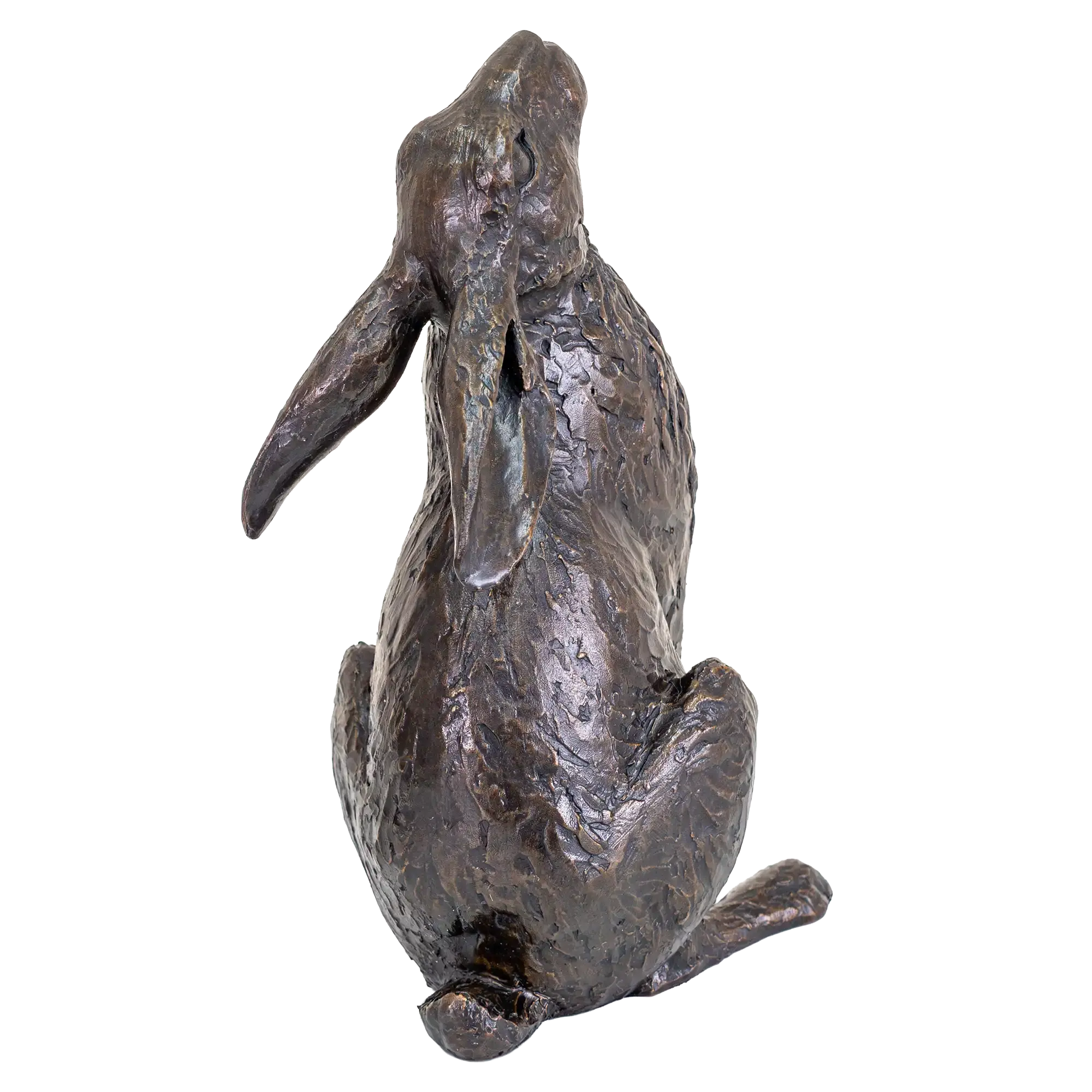 Richard Cooper Bronze Hares Collection Large Hare Moon Gazing Figurine