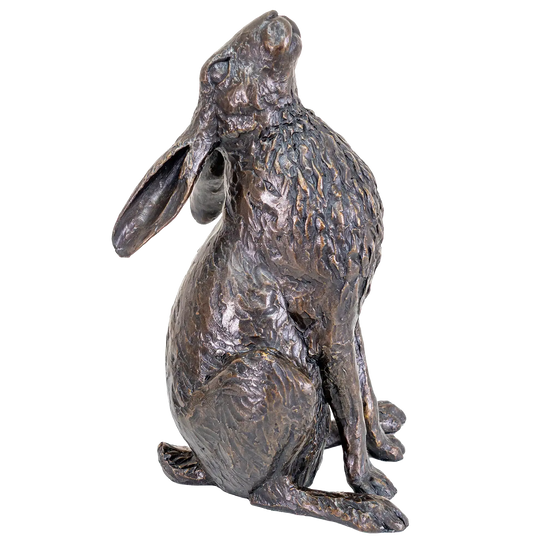 Richard Cooper Bronze Hares Collection Large Hare Moon Gazing Figurine