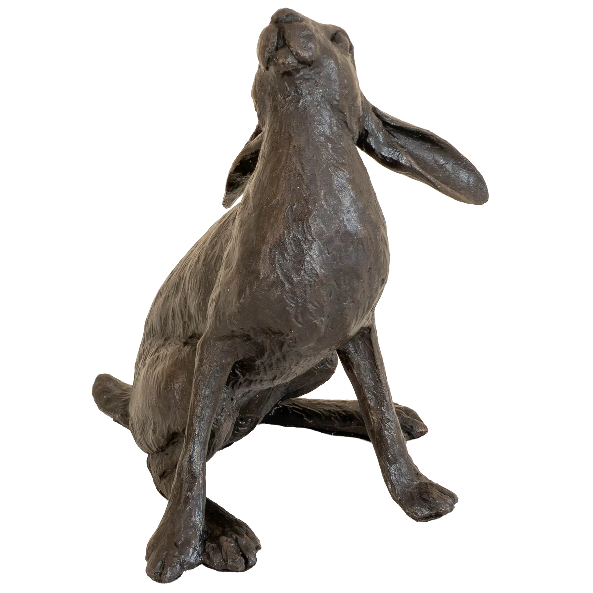 Richard Cooper Bronze Hares Collection Medium Hare Moon Gazing Figurine