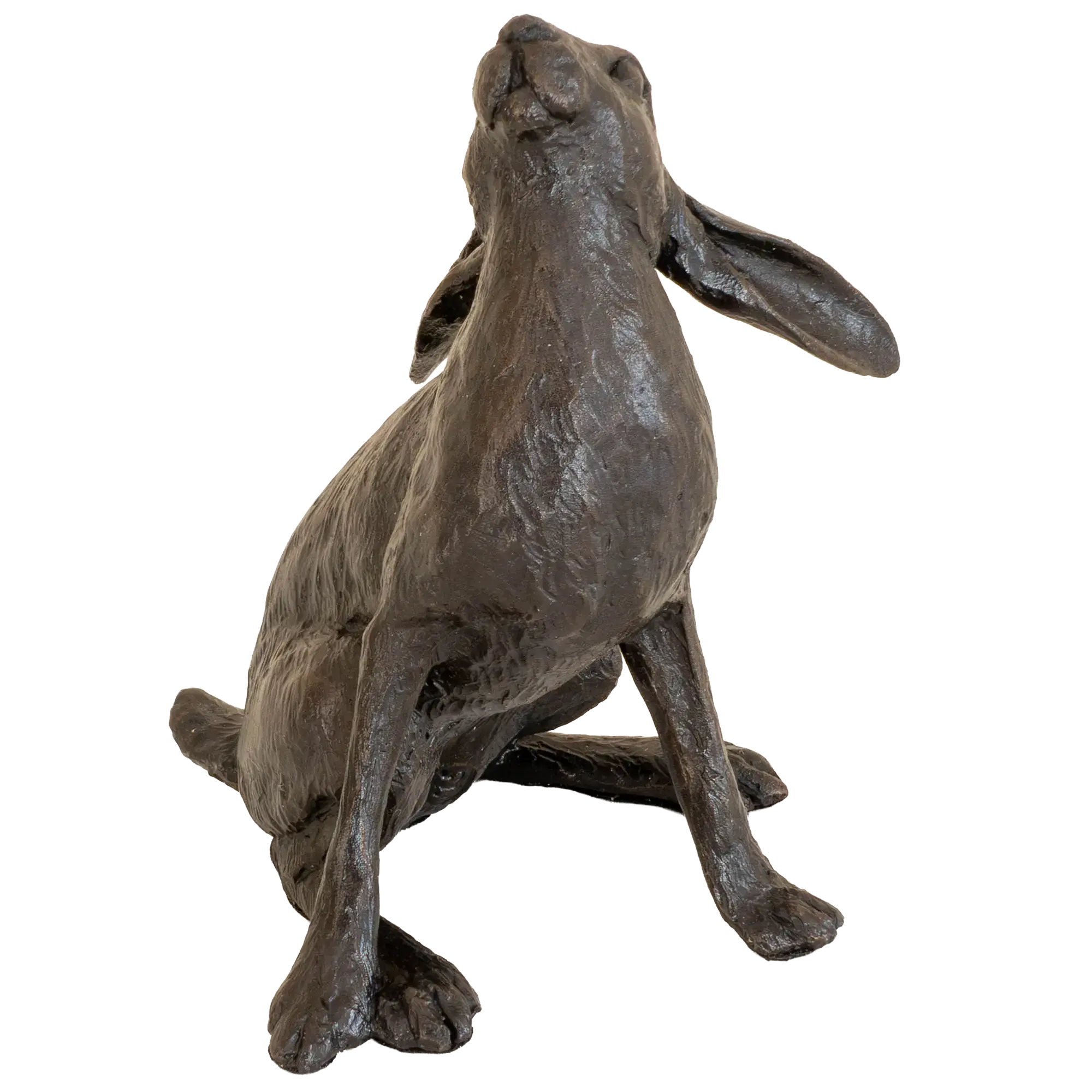 Richard Cooper Bronze Hares Collection Medium Hare Moon Gazing Figurine
