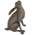 Richard Cooper Bronze Hares Collection Medium Hare Moon Gazing Figurine