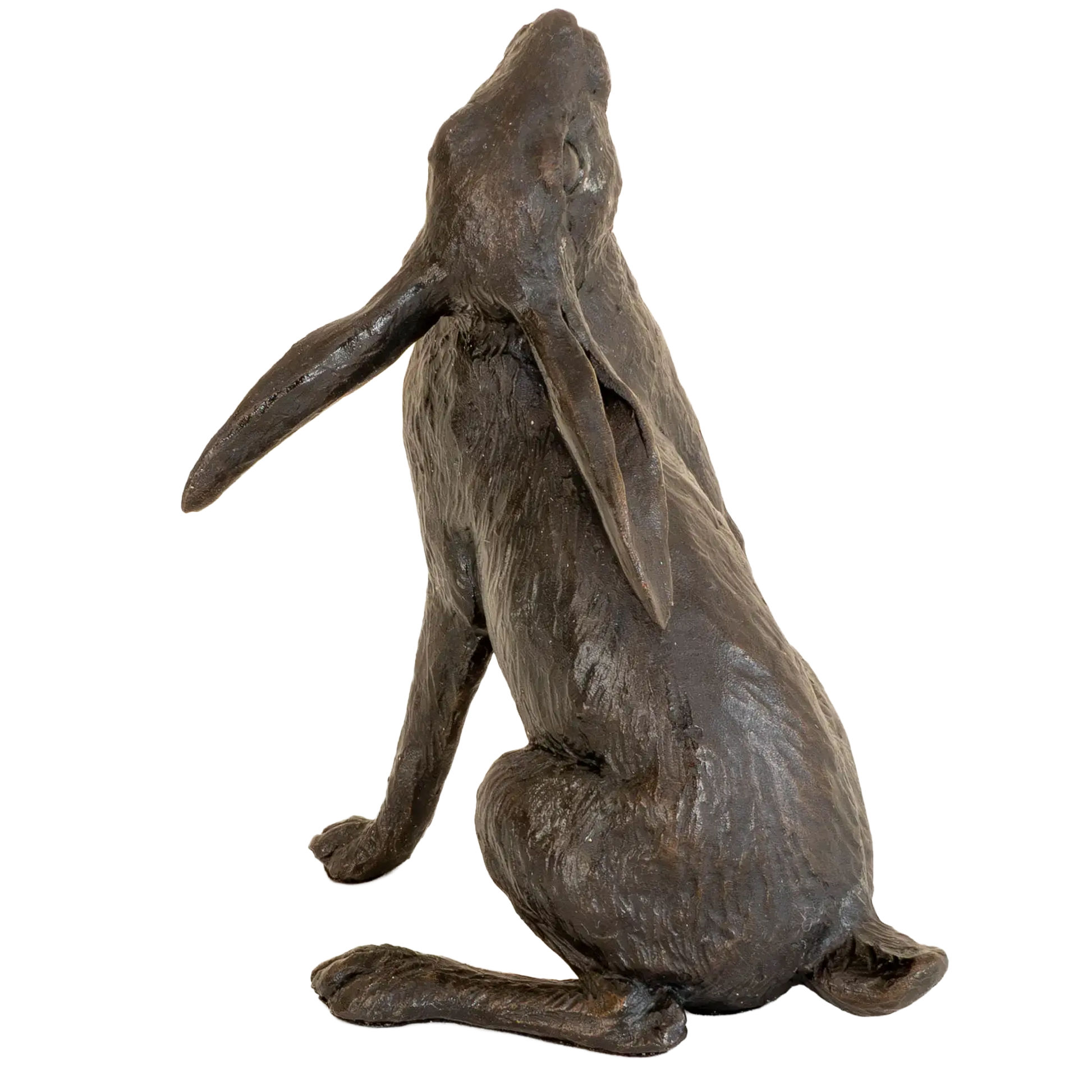 Richard Cooper Bronze Hares Collection Medium Hare Moon Gazing Figurine