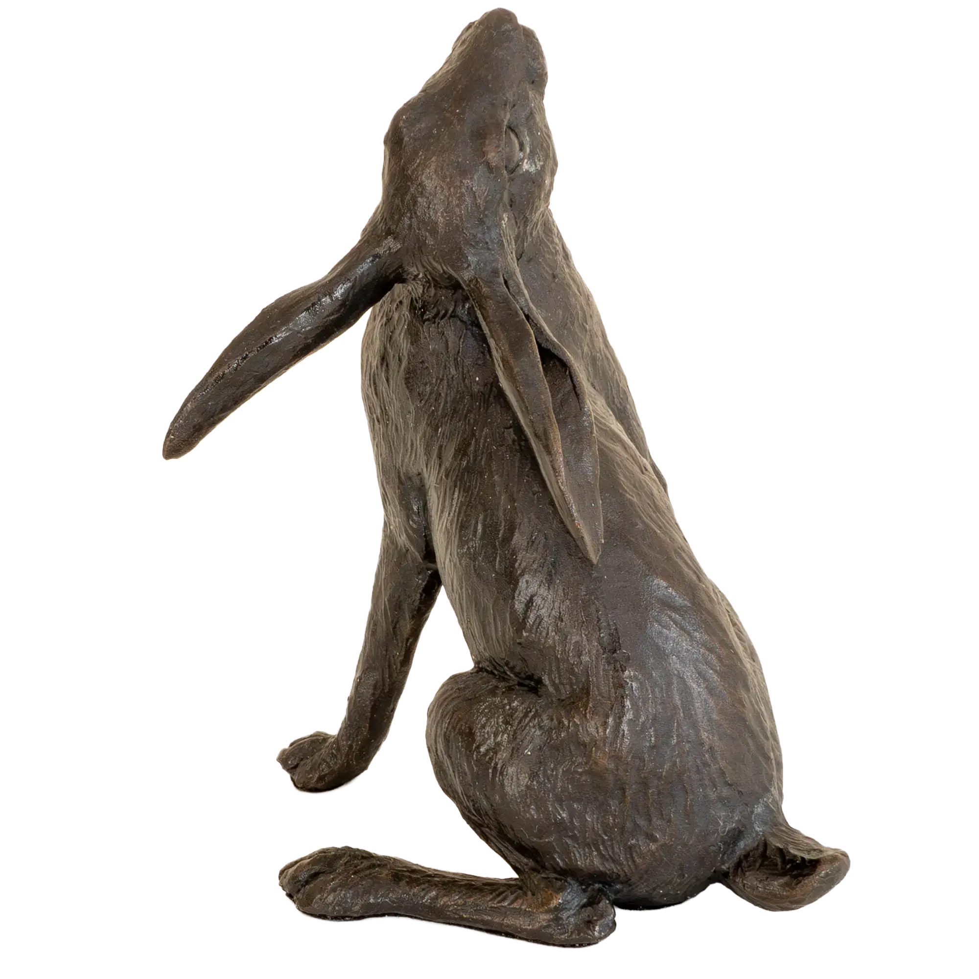 Richard Cooper Bronze Hares Collection Medium Hare Moon Gazing Figurine