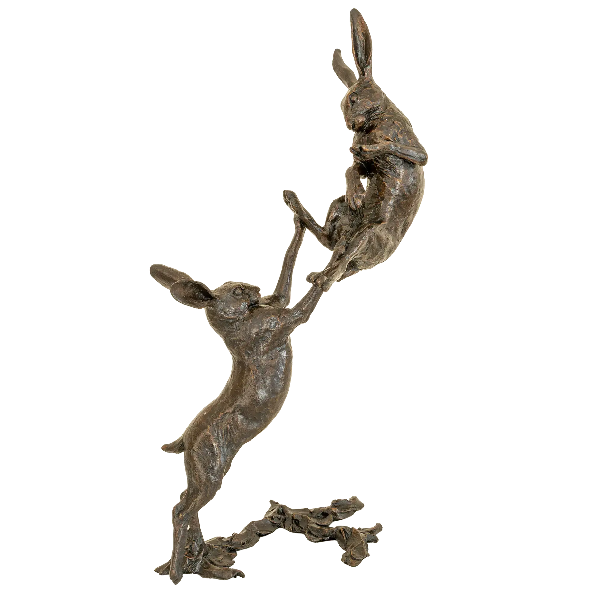 Richard Cooper Bronze Hares Collection Medium Hares Boxing Figurine