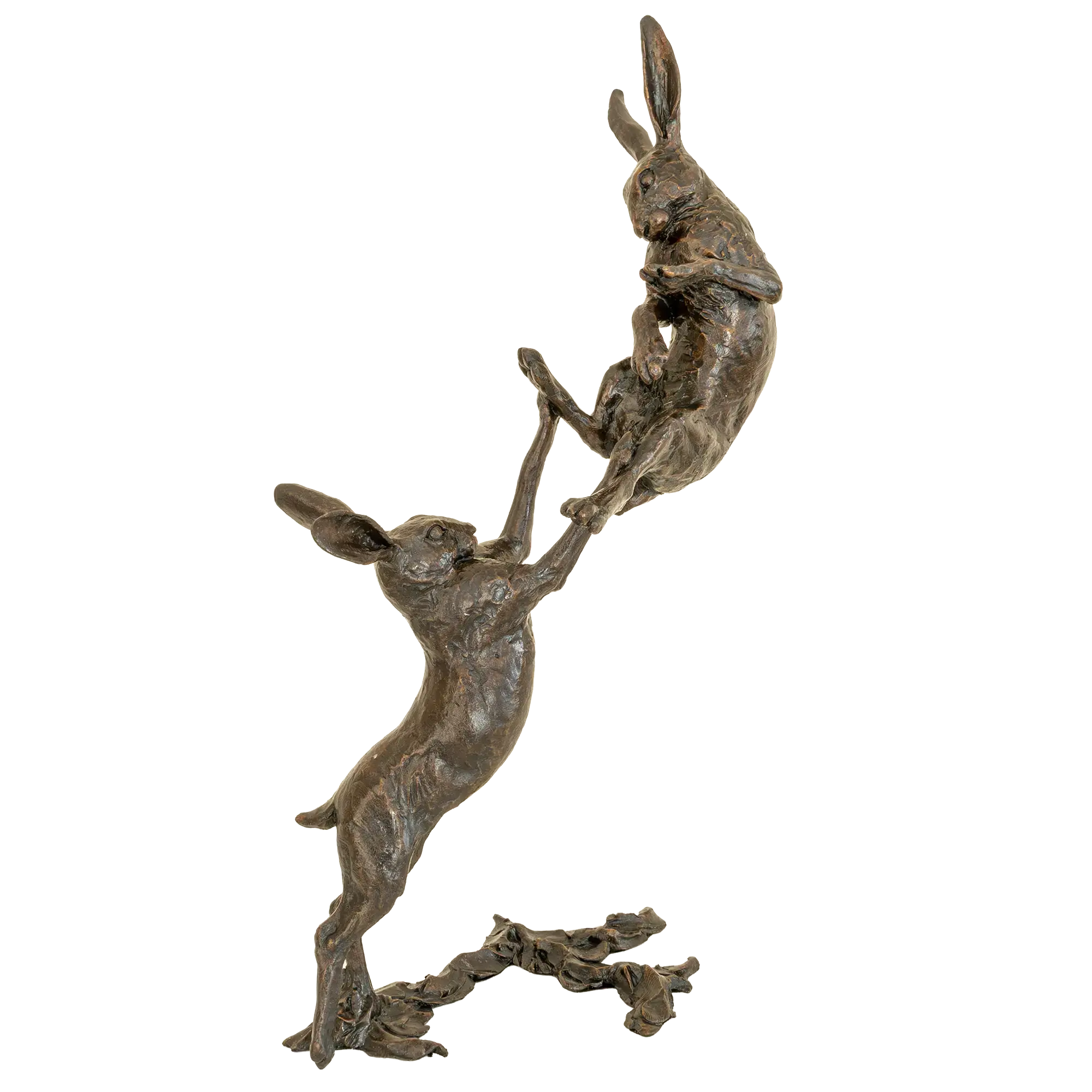 Richard Cooper Bronze Hares Collection Medium Hares Boxing Figurine