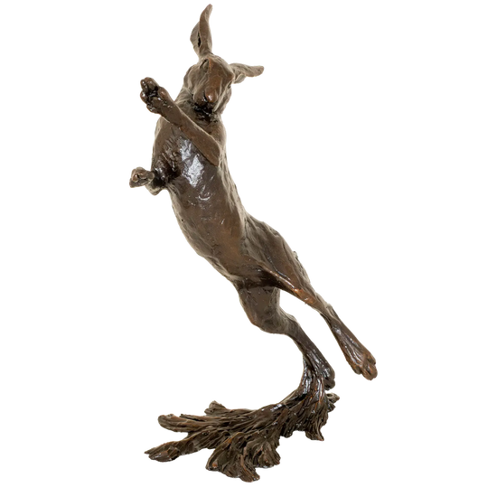 Richard Cooper Bronze Hares Collection Medium Hare Boxing Figurine