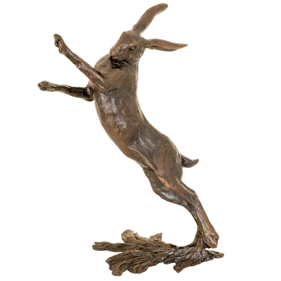 Richard Cooper Bronze Hares Collection Medium Hare Boxing Figurine