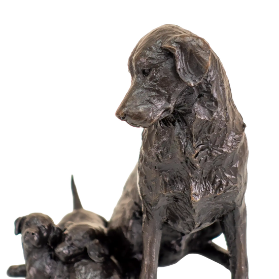 Richard Cooper Limited Edition Bronze Retriever with Puppies Figurine