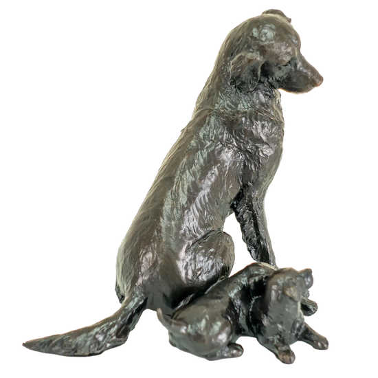 Richard Cooper Limited Edition Bronze Retriever with Puppies Figurine