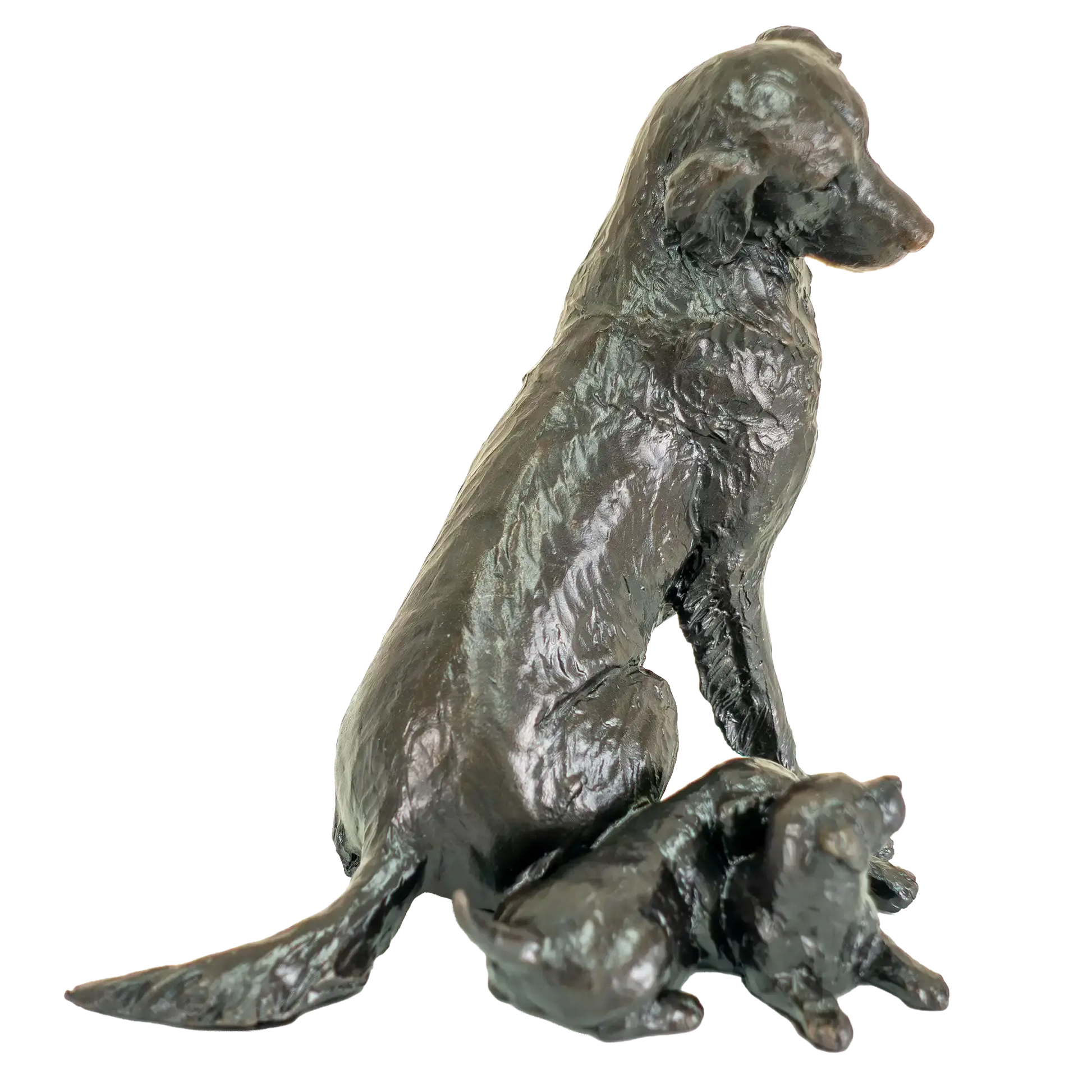 Richard Cooper Limited Edition Bronze Retriever with Puppies Figurine