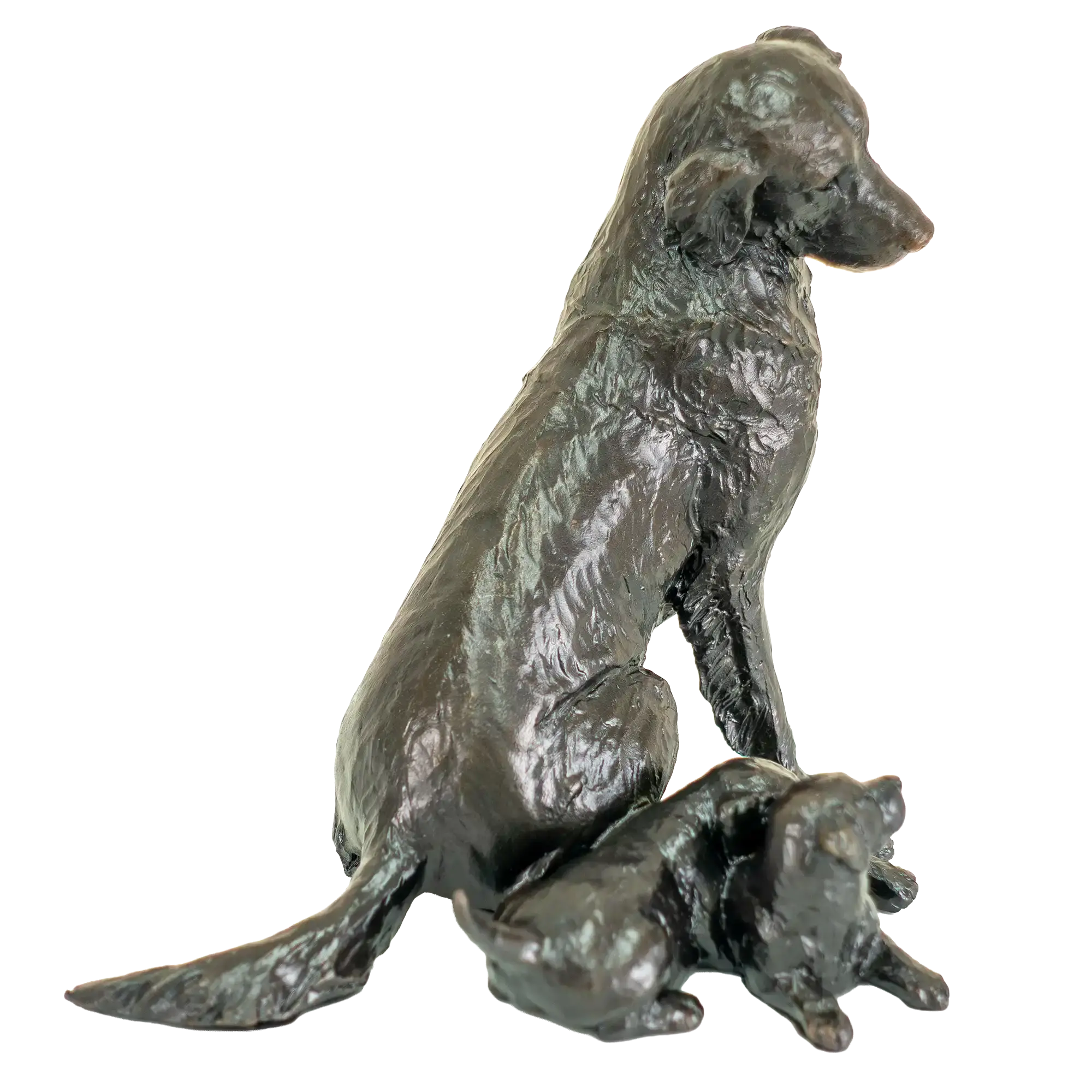 Richard Cooper Limited Edition Bronze Retriever with Puppies Figurine