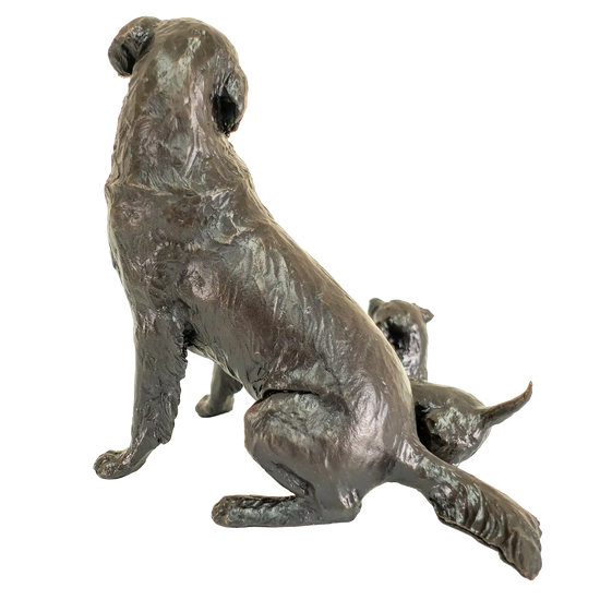 Richard Cooper Limited Edition Bronze Retriever with Puppies Figurine