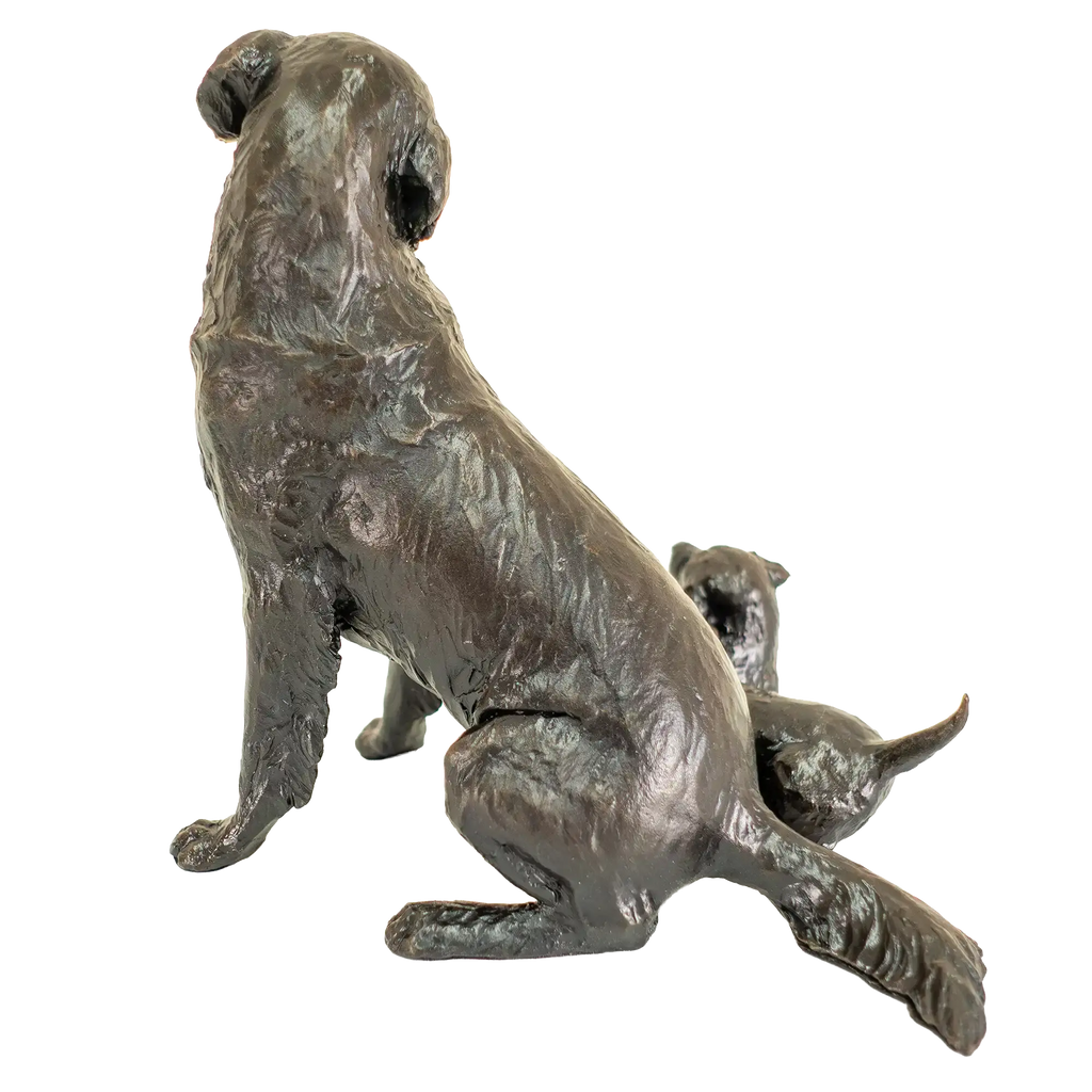 Richard Cooper Limited Edition Bronze Retriever with Puppies Figurine