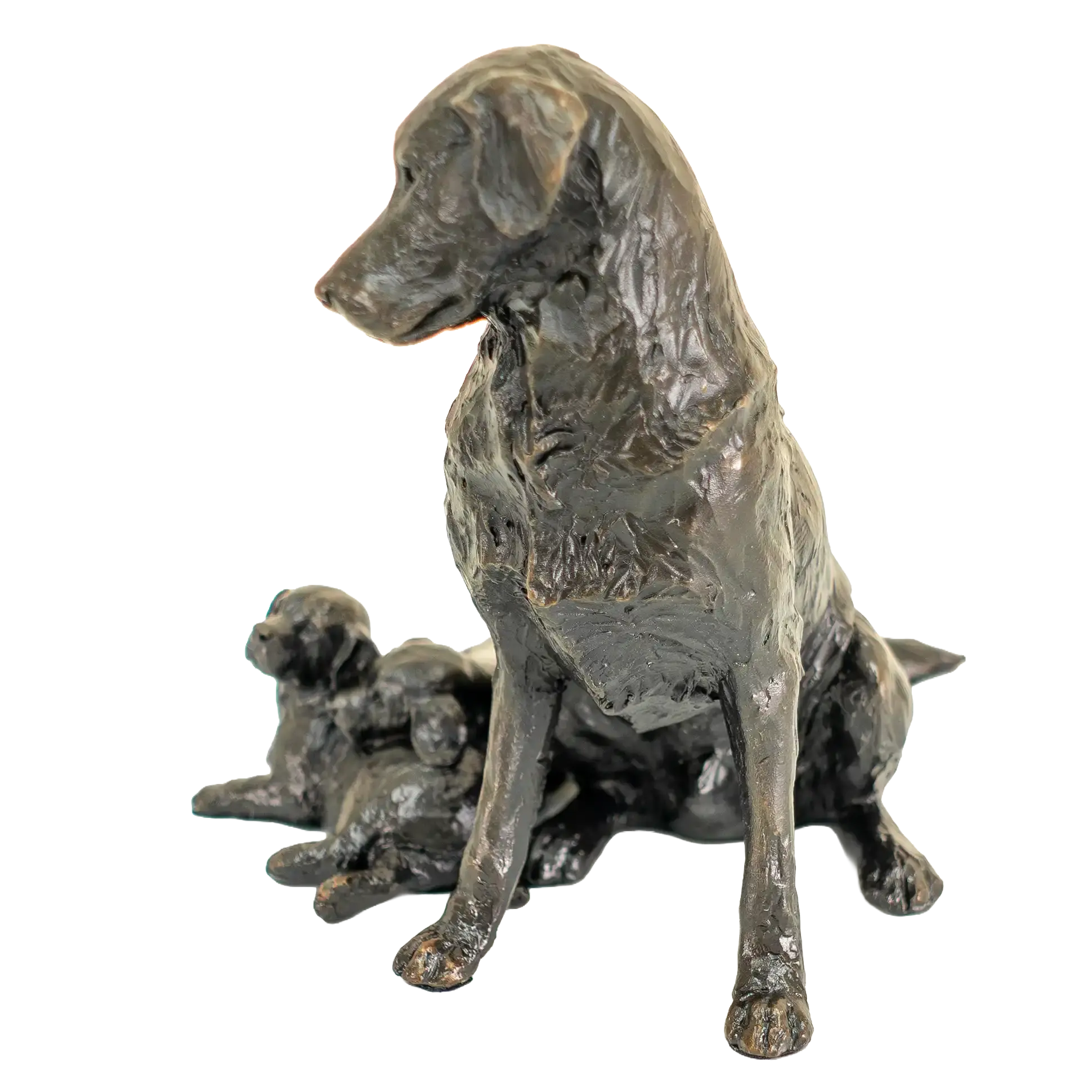 Richard Cooper Limited Edition Bronze Retriever with Puppies Figurine