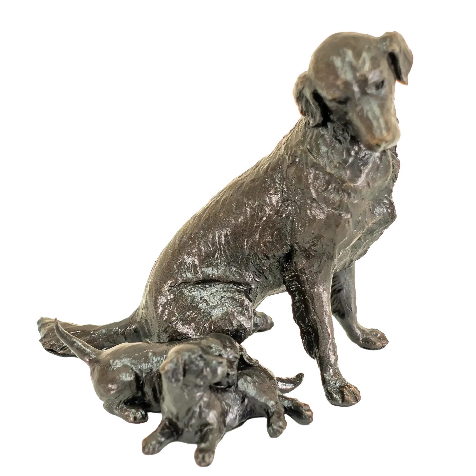 Richard Cooper Limited Edition Bronze Retriever with Puppies Figurine