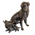 Richard Cooper Limited Edition Bronze Retriever with Puppies Figurine