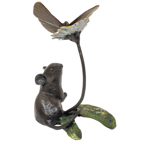 Richard Cooper Bronze Mice Collection Mouse & Butterfly Figurine