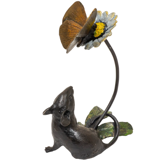 Richard Cooper Bronze Mice Collection Mouse & Butterfly Figurine