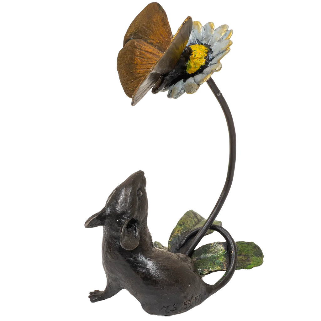 Richard Cooper Bronze Mice Collection Mouse & Butterfly Figurine