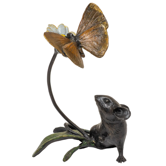 Richard Cooper Bronze Mice Collection Mouse & Butterfly Figurine