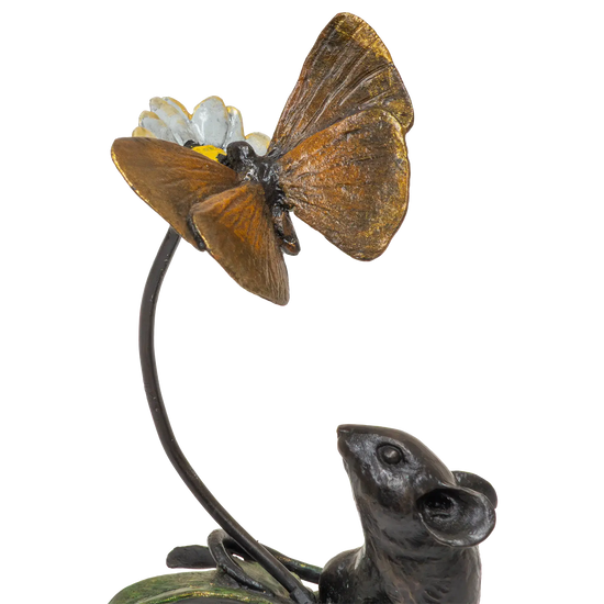 Richard Cooper Bronze Mice Collection Mouse & Butterfly Figurine