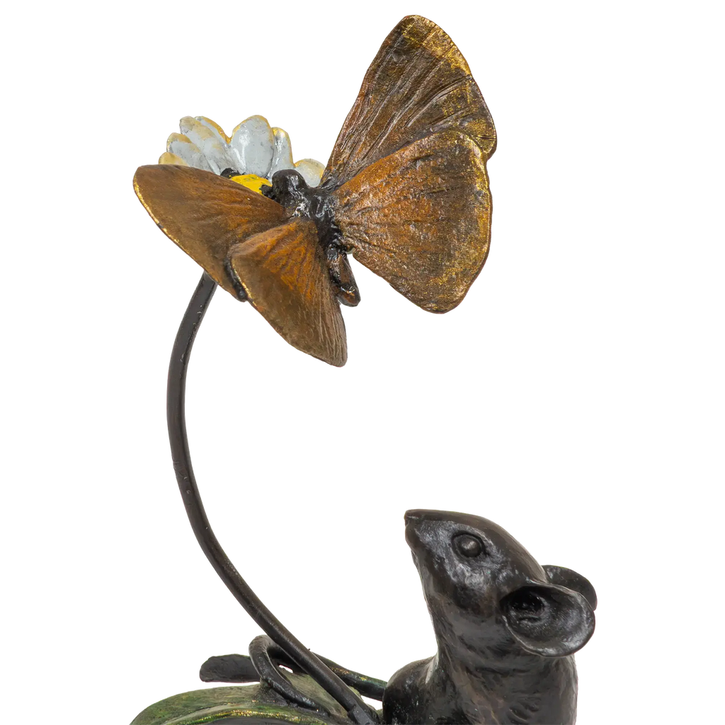 Richard Cooper Bronze Mice Collection Mouse & Butterfly Figurine