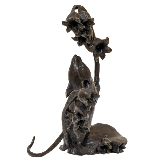 Richard Cooper Bronze Mice Collection Mouse & Lily of the Valley Figurine