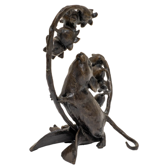 Richard Cooper Bronze Mice Collection Mouse & Lily of the Valley Figurine