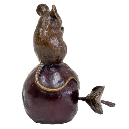 Richard Cooper Bronze Mice Collection Mouse on an Apple Figurine