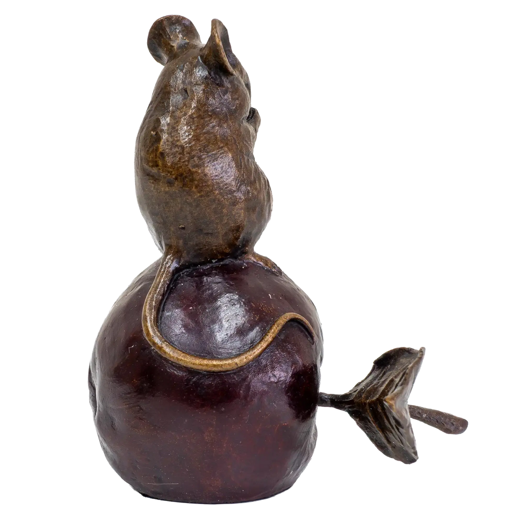 Richard Cooper Bronze Mice Collection Mouse on an Apple Figurine