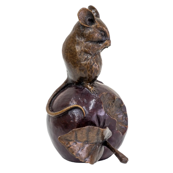 Richard Cooper Bronze Mice Collection Mouse on an Apple Figurine
