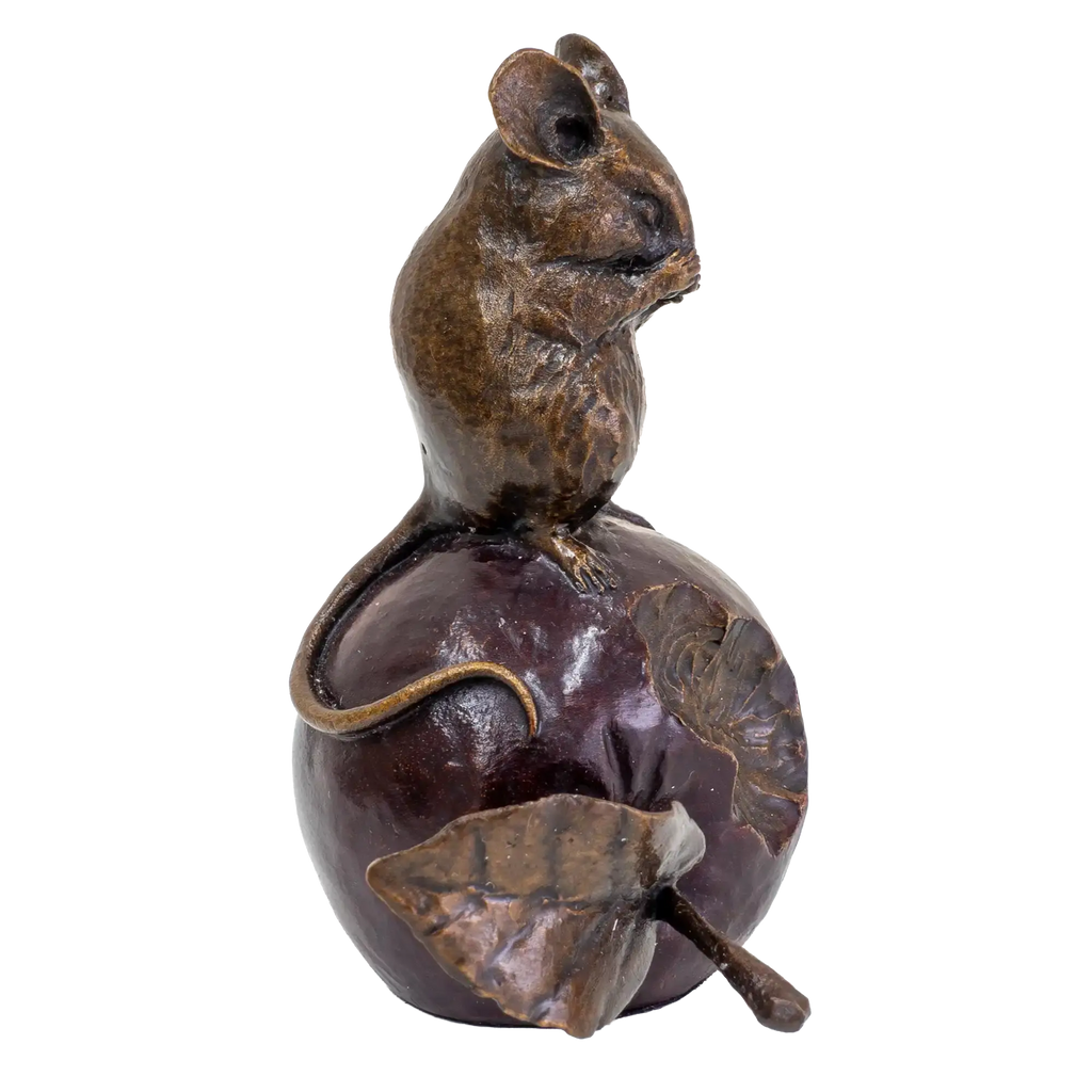 Richard Cooper Bronze Mice Collection Mouse on an Apple Figurine