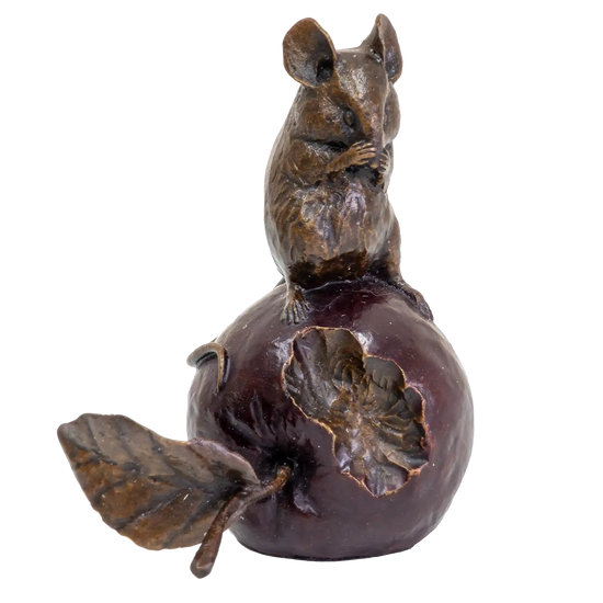 Richard Cooper Bronze Mice Collection Mouse on an Apple Figurine