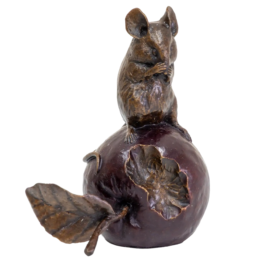 Richard Cooper Bronze Mice Collection Mouse on an Apple Figurine
