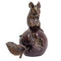 Richard Cooper Bronze Mice Collection Mouse on an Apple Figurine