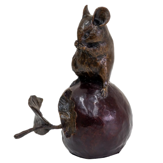 Richard Cooper Bronze Mice Collection Mouse on an Apple Figurine