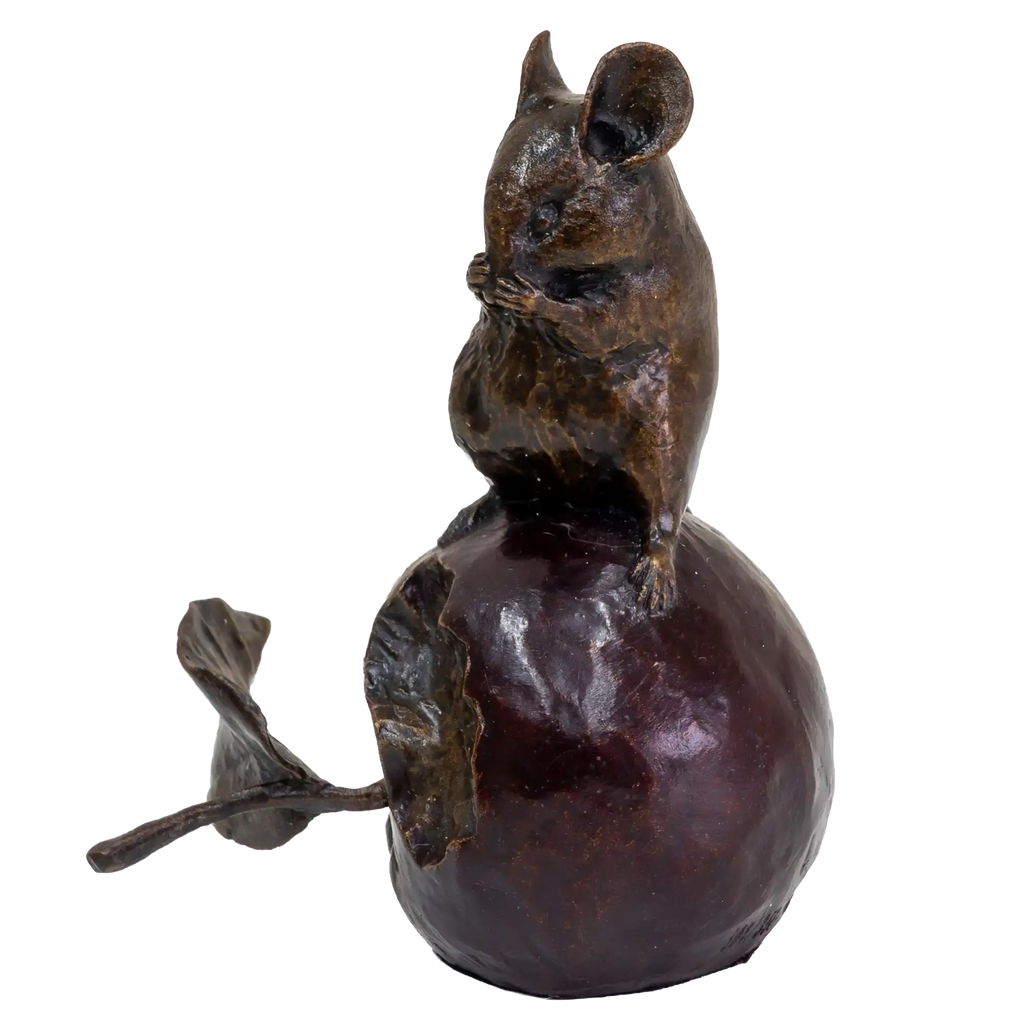 Richard Cooper Bronze Mice Collection Mouse on an Apple Figurine