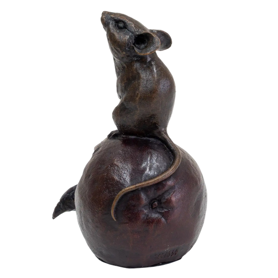 Richard Cooper Bronze Mouse on Apple