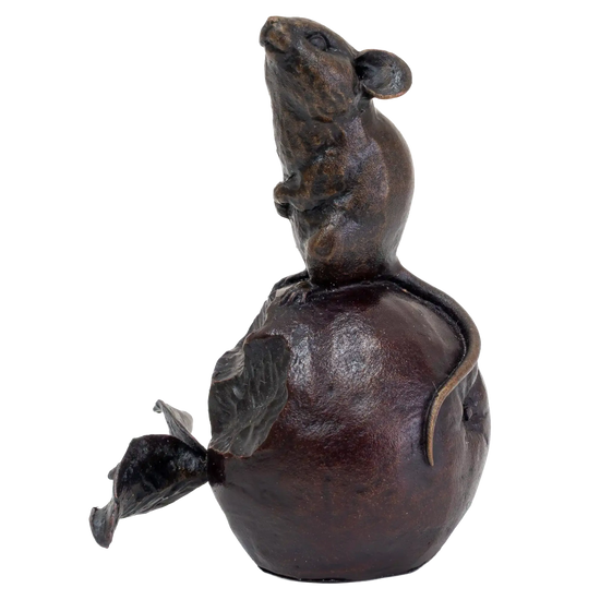 Richard Cooper Bronze Mouse on Apple