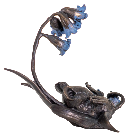 Richard Cooper Bronze Mice Collection Mouse with Bluebells Figurine