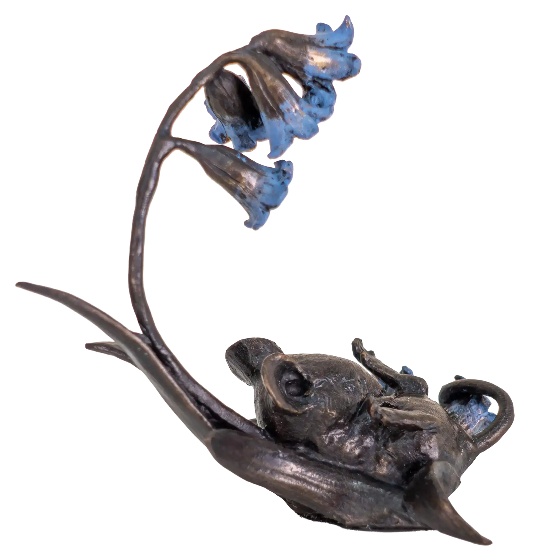 Richard Cooper Bronze Mice Collection Mouse with Bluebells Figurine