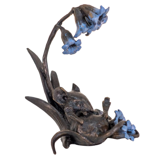 Richard Cooper Bronze Mice Collection Mouse with Bluebells Figurine
