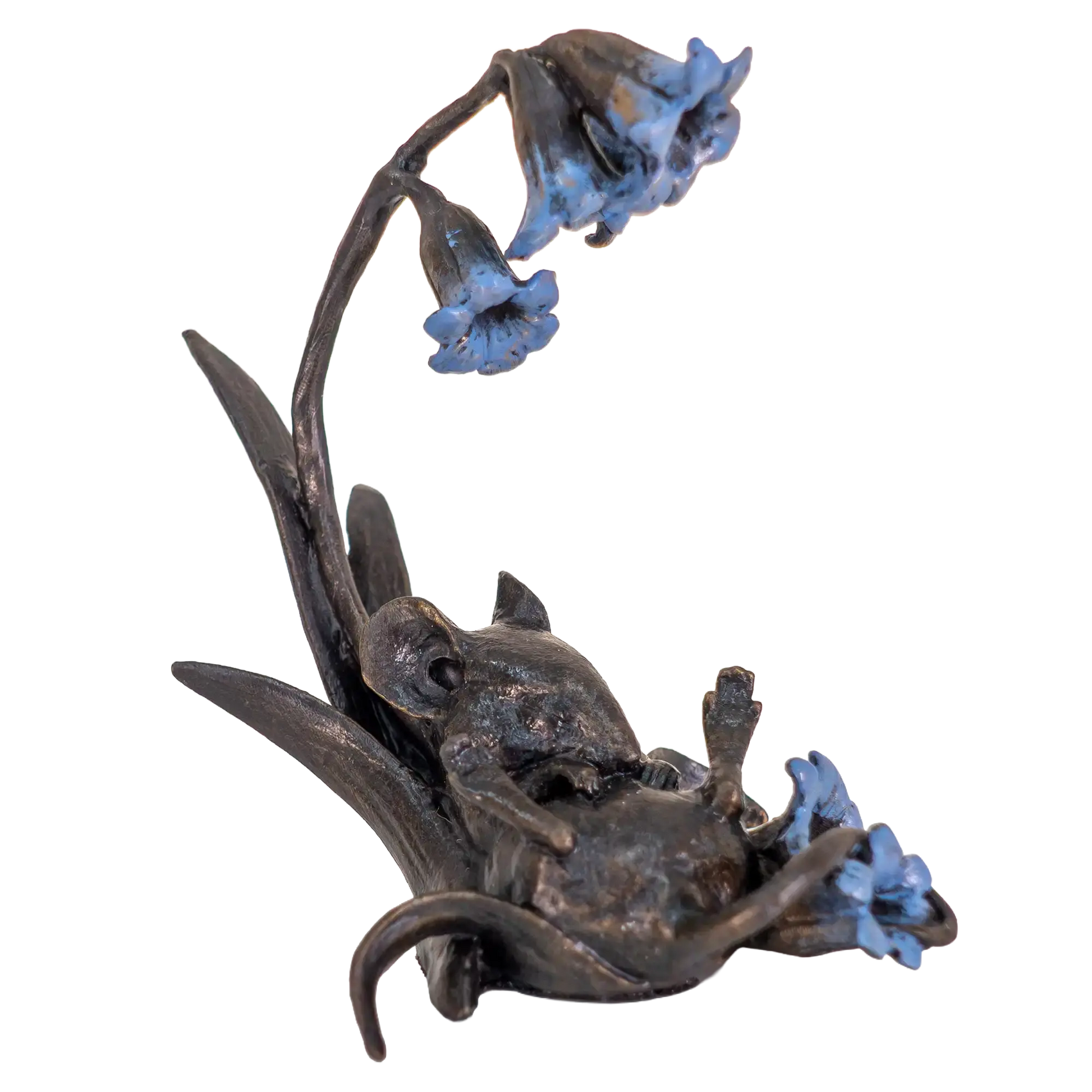 Richard Cooper Bronze Mice Collection Mouse with Bluebells Figurine
