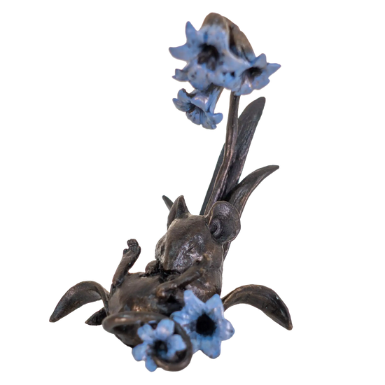 Richard Cooper Bronze Mice Collection Mouse with Bluebells Figurine