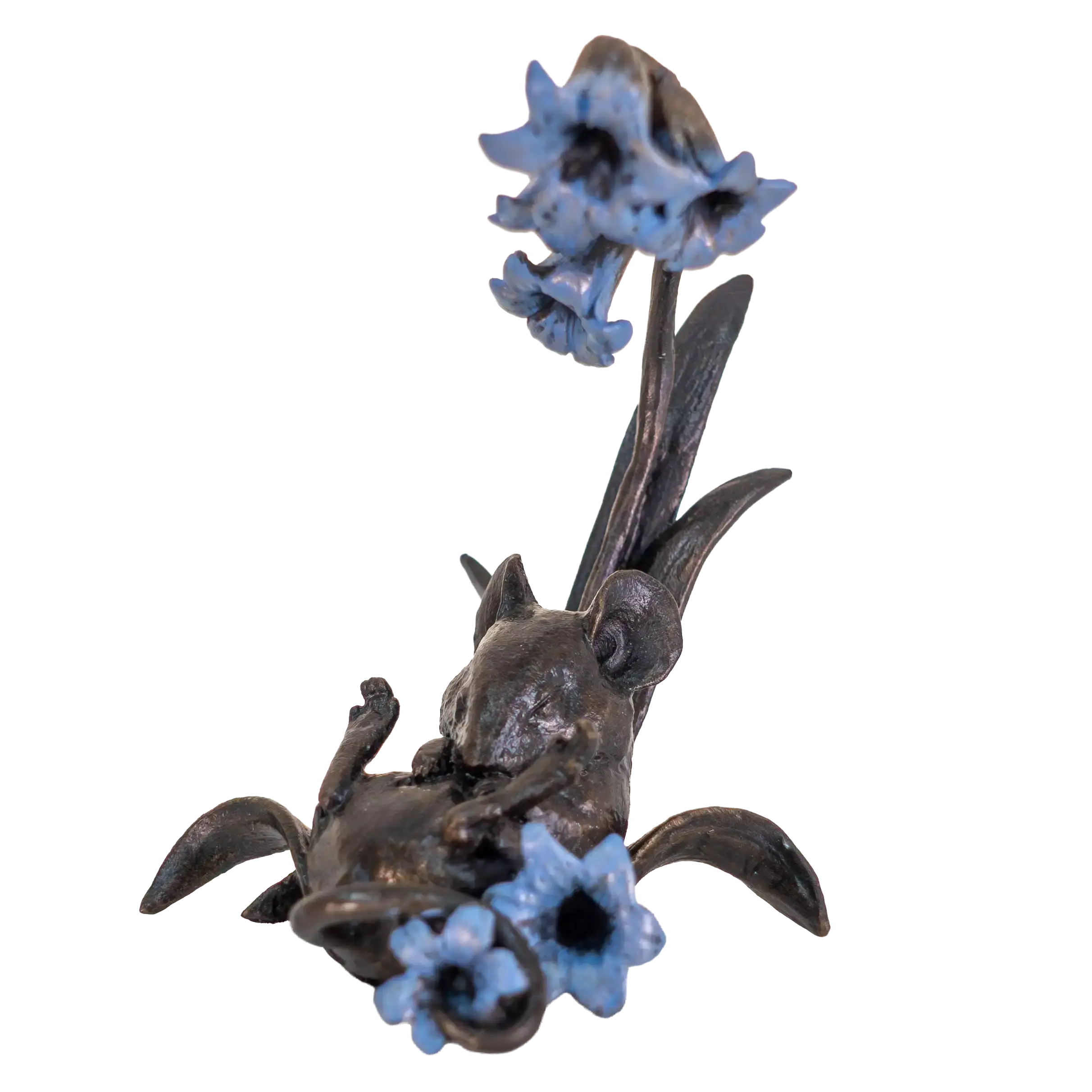 Richard Cooper Bronze Mice Collection Mouse with Bluebells Figurine