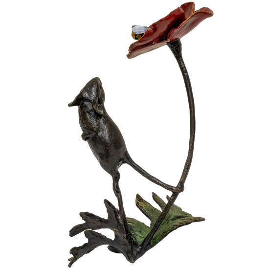 Richard Cooper Bronze Mice Collection Mouse with Honey Bee Figurine