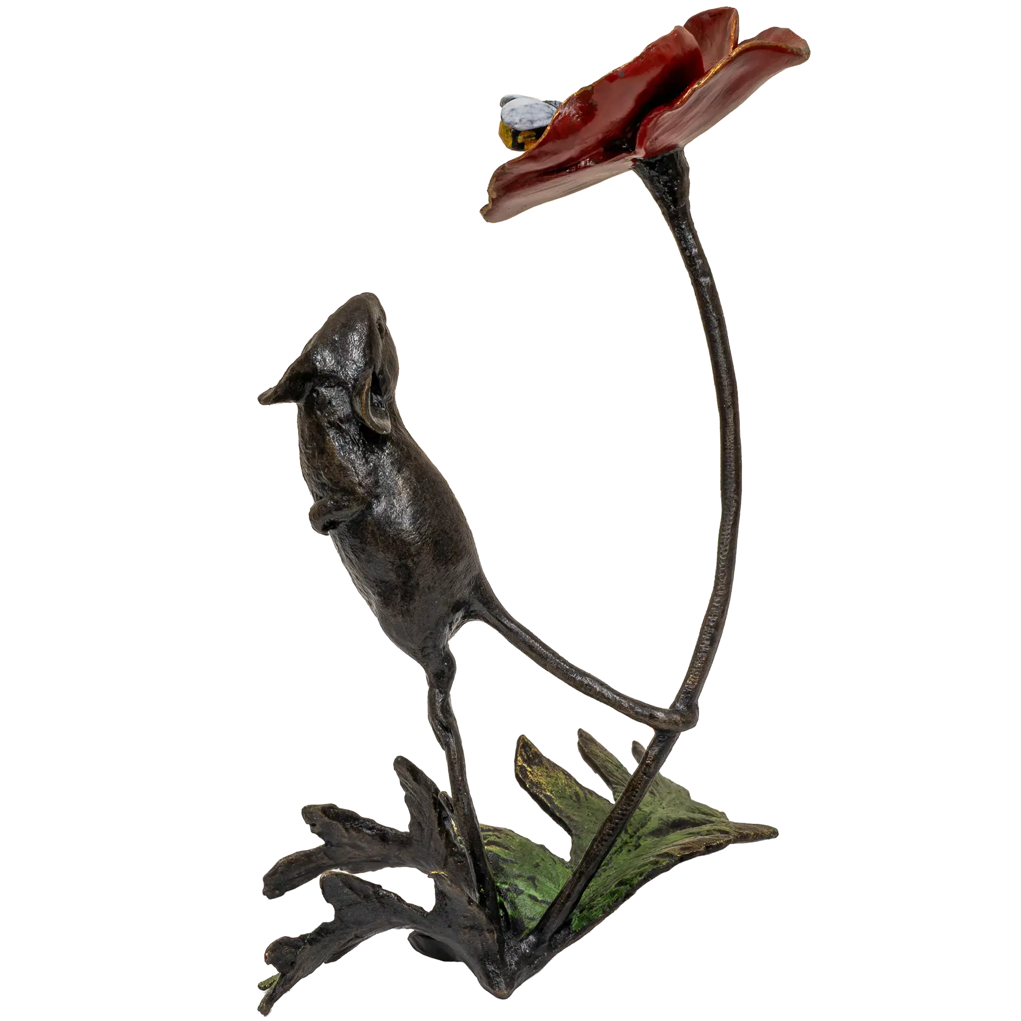 Richard Cooper Bronze Mice Collection Mouse with Honey Bee Figurine